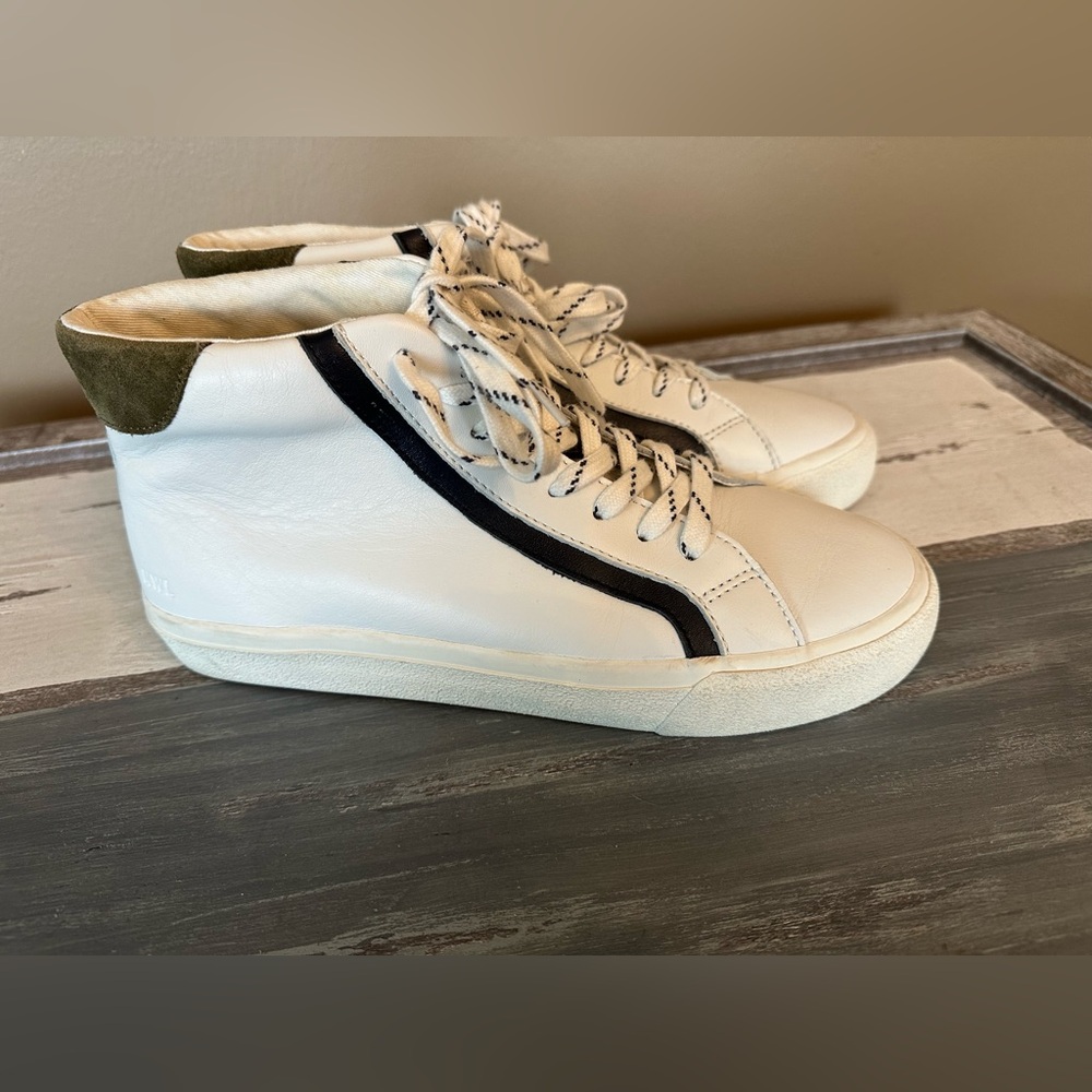 Unisex Sidewalk High-Top Sneakers in Colorblock Leather - Size W8 M6.5